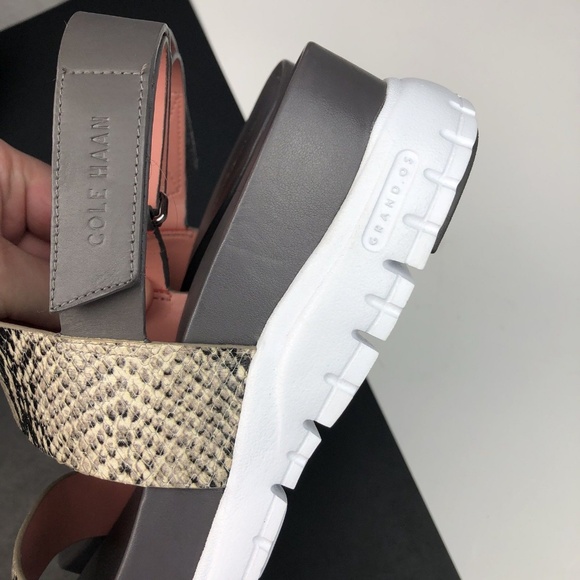NEW Cole Haan Snake Platform Slide Sandals Roccia - Picture 5 of 8